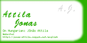 attila jonas business card